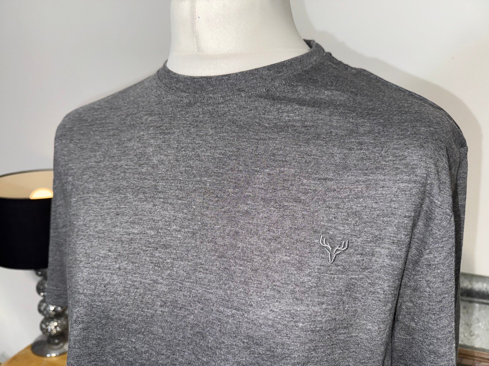 DARK GREY LOUNGEWEAR SHORT SLEEVE TOP SIZE XL