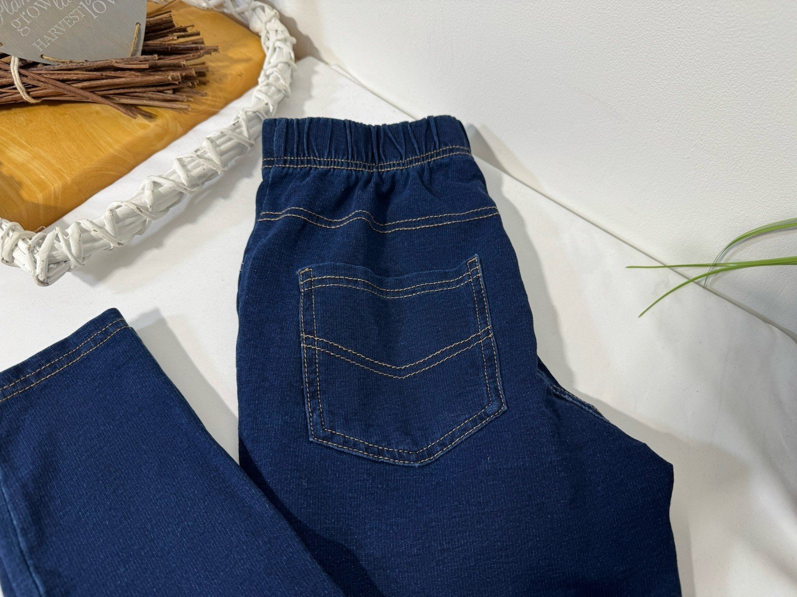 Denim Effect Skinny Leggings Size 4-6