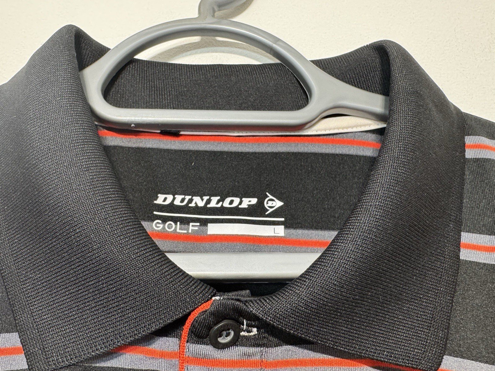 Dunlop Stripe Logo Chest Arm Short Sleeve Polo Top Size L