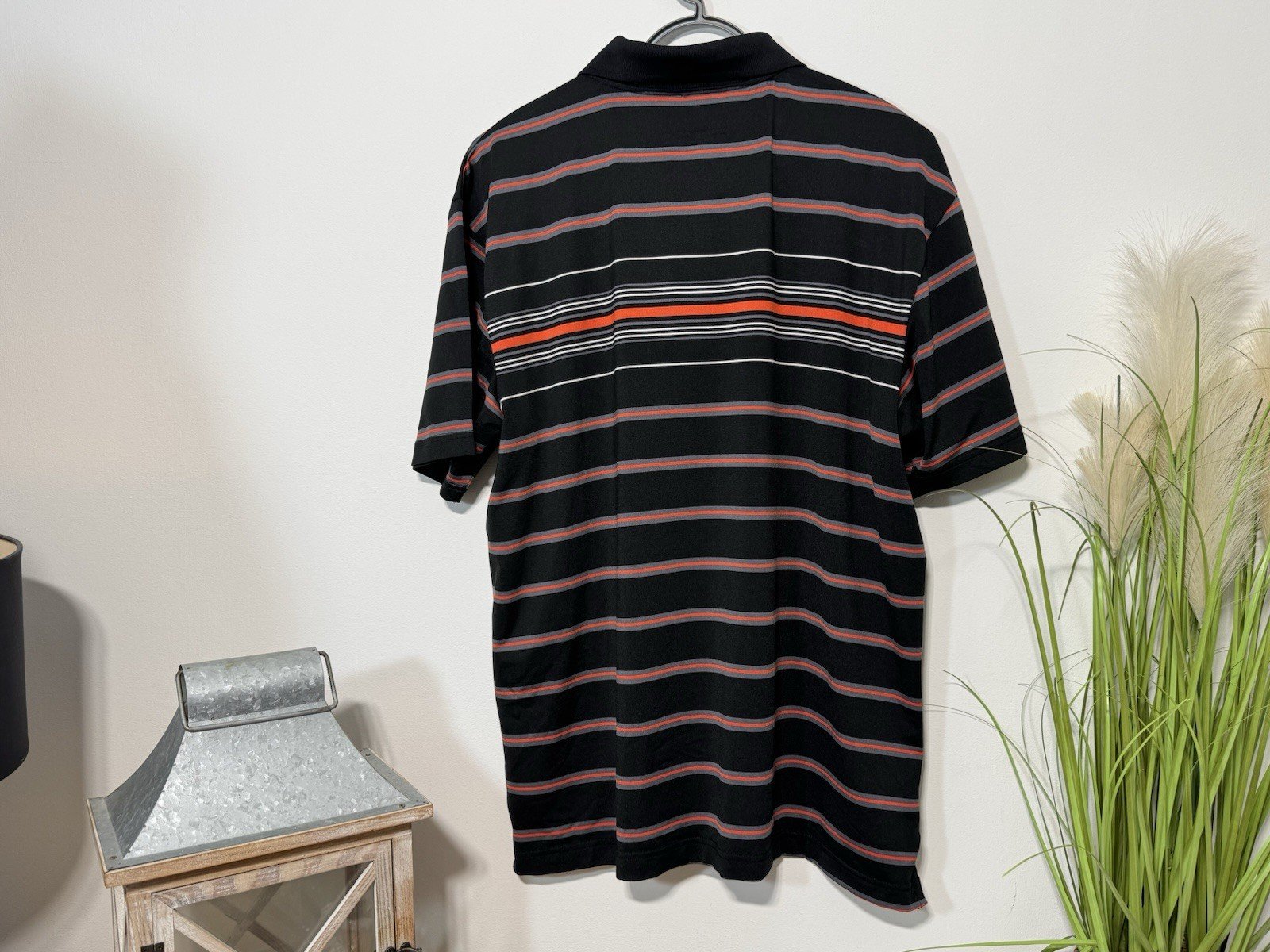 Dunlop Stripe Logo Chest Arm Short Sleeve Polo Top Size L