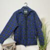 Euro Style Royal Blue Check Lined & Padded Button Thru Shacket Size M