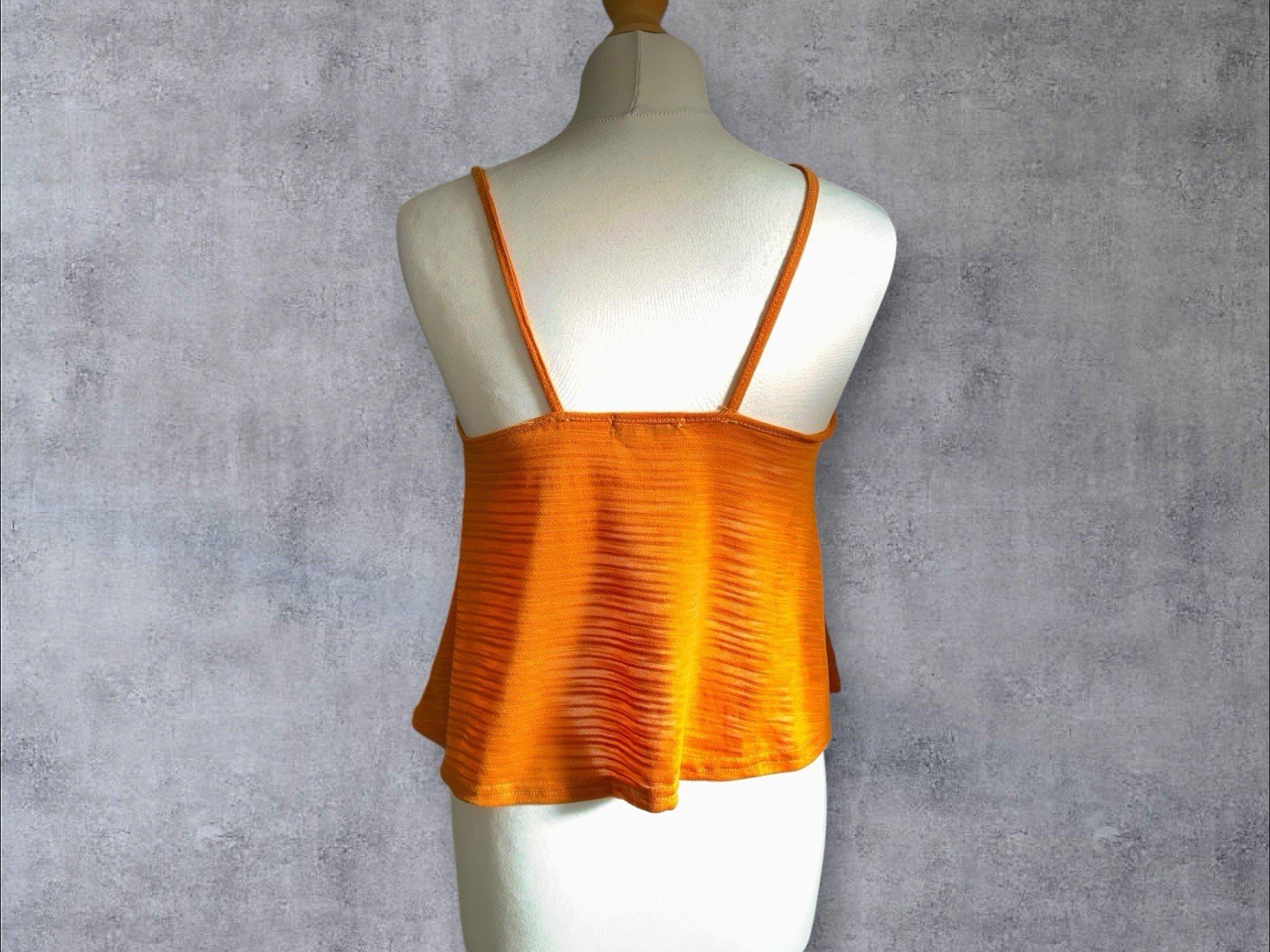 Fashion Studio Burnt Orange Flowy Crop Top Pit-pit 15in