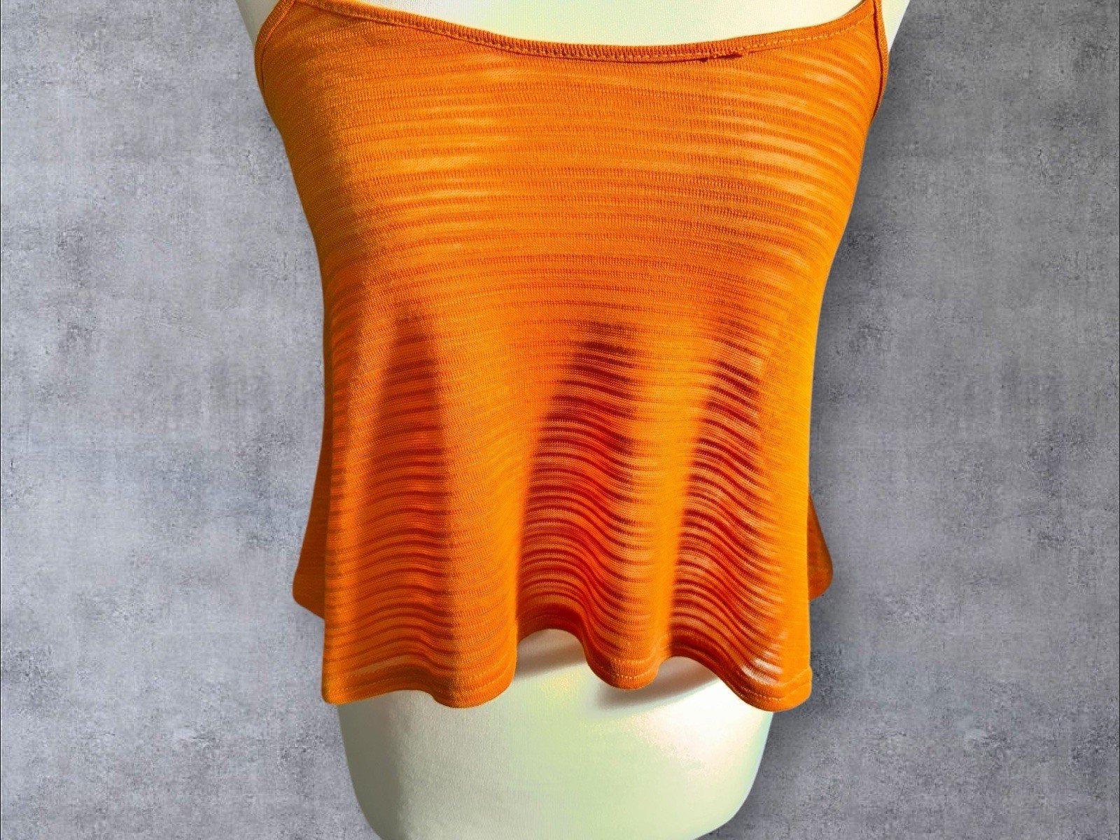 Fashion Studio Burnt Orange Flowy Crop Top Pit-pit 15in