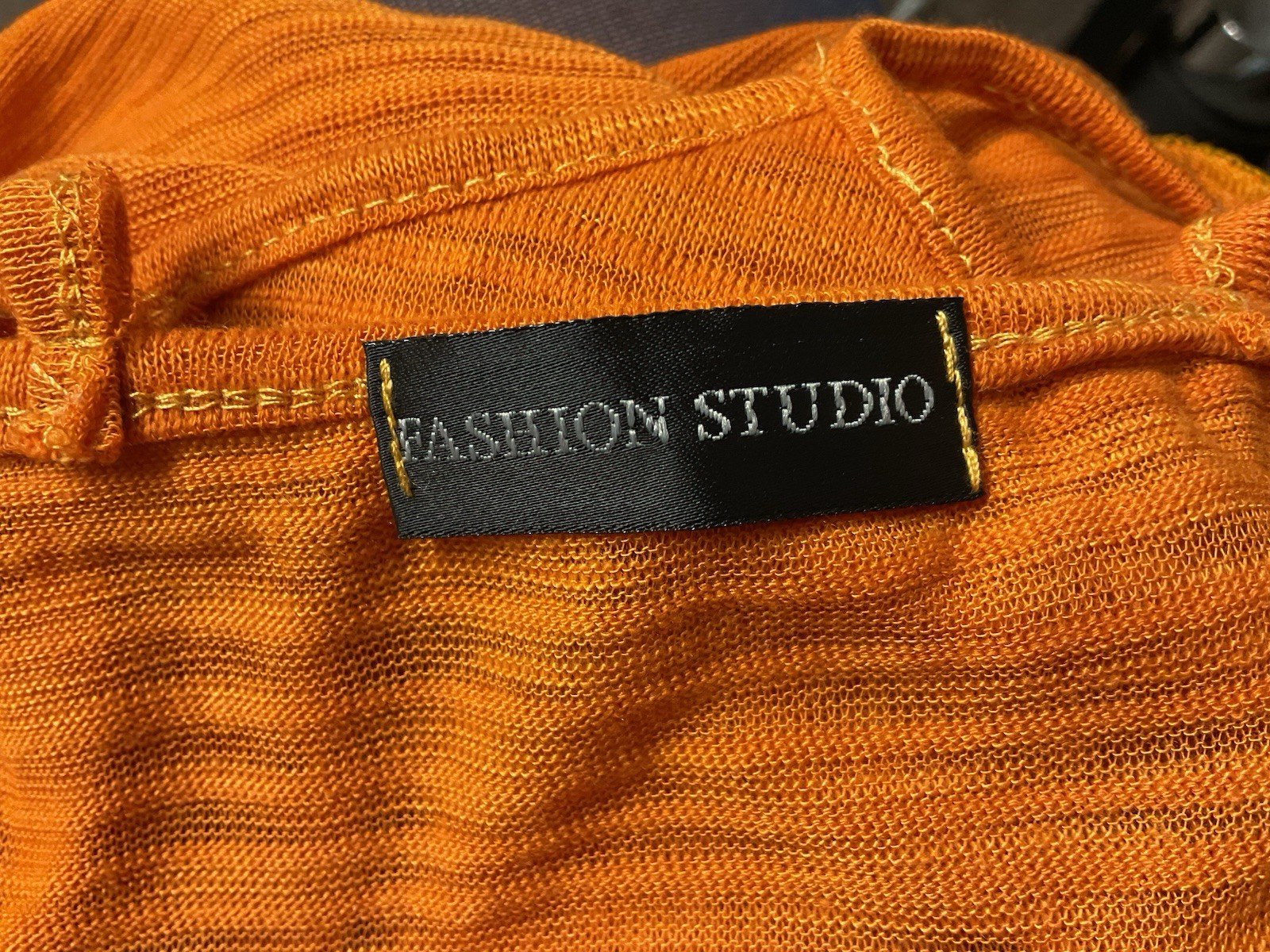 Fashion Studio Burnt Orange Flowy Crop Top Pit-pit 15in