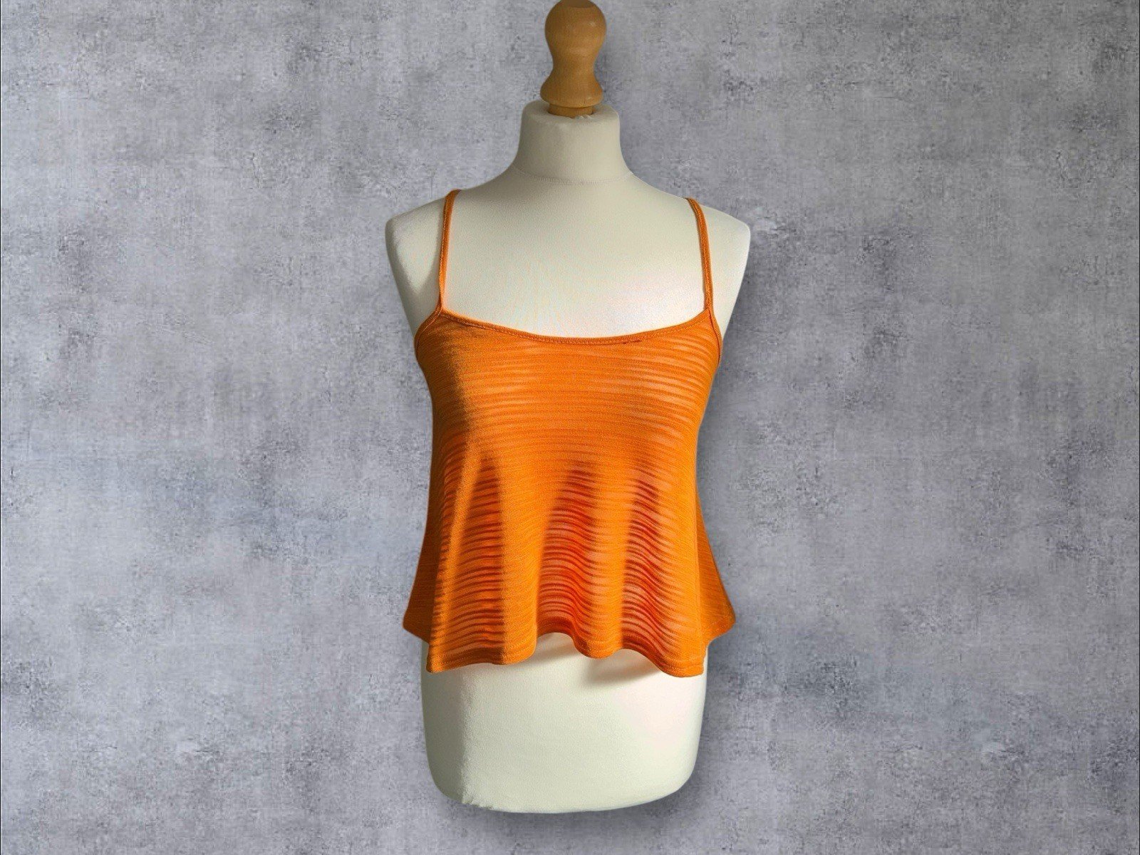 Fashion Studio Burnt Orange Flowy Crop Top Pit-pit 15in
