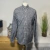 Gap Navy & White Check Button Down Long Sleeve Shirt Size L