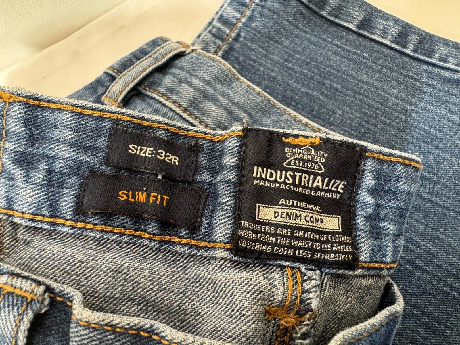 Industrialize Mid Blue Straight Fit Jeans W32 L32