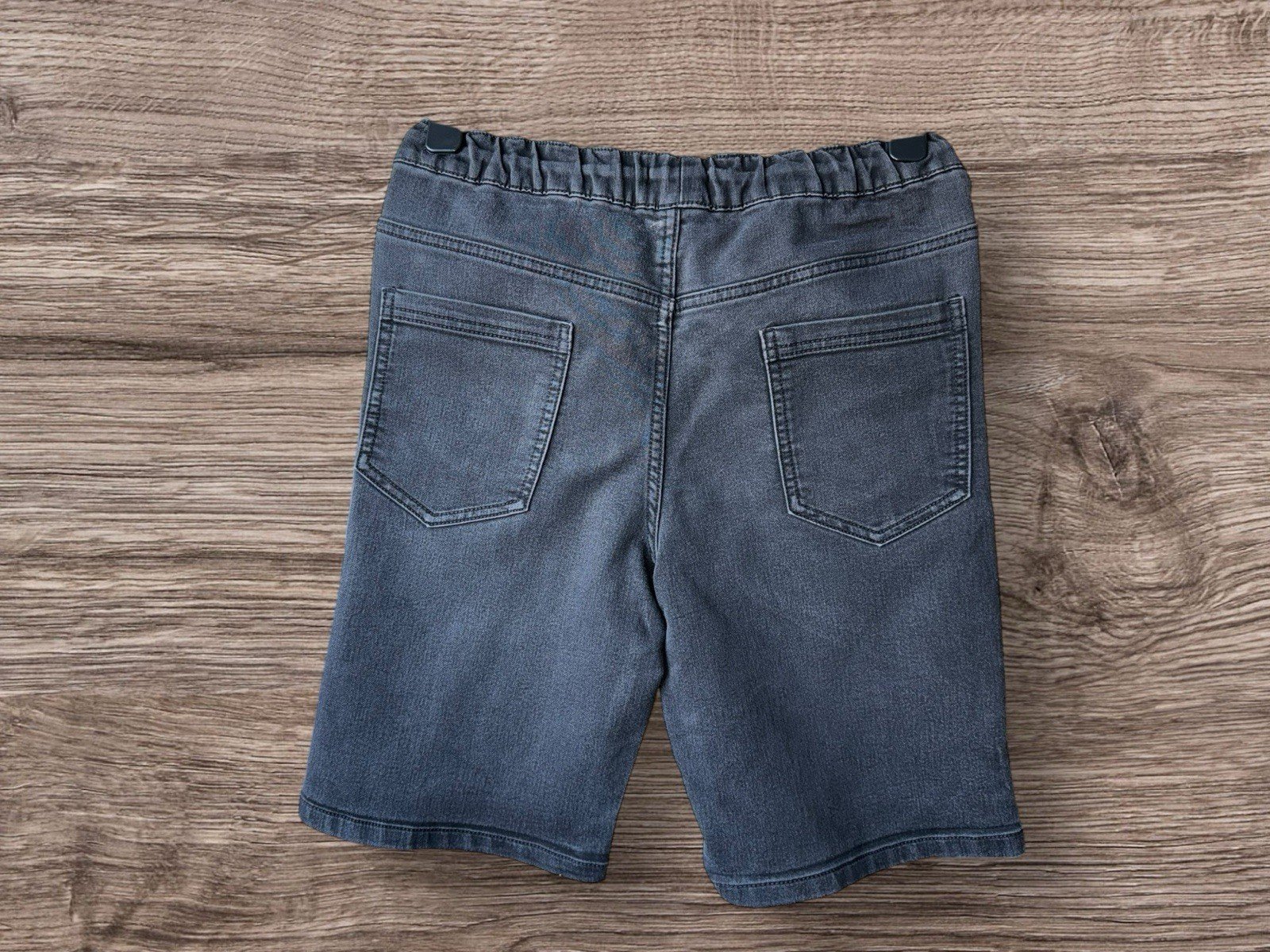 Kids Black Denim Shorts Elasticated Waist Drawcord 5 Pocket Design 13-14 Yrs