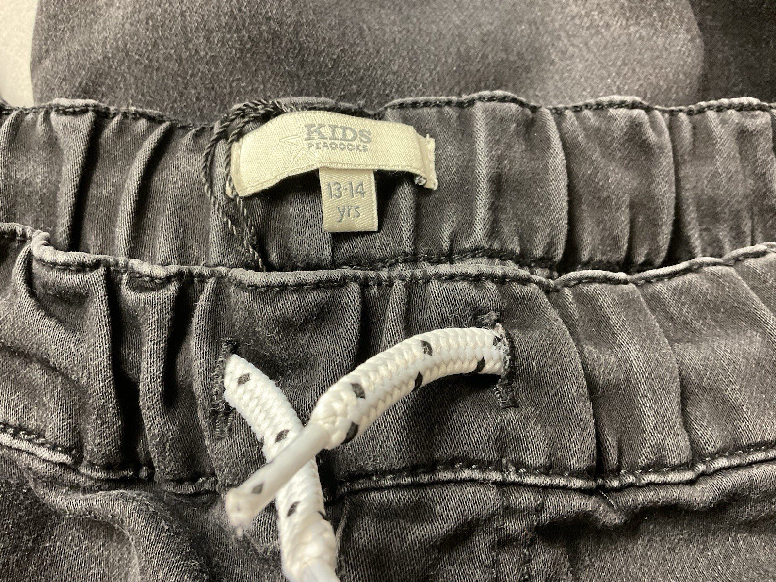 Kids Black Denim Shorts Elasticated Waist Drawcord 5 Pocket Design 13-14 Yrs