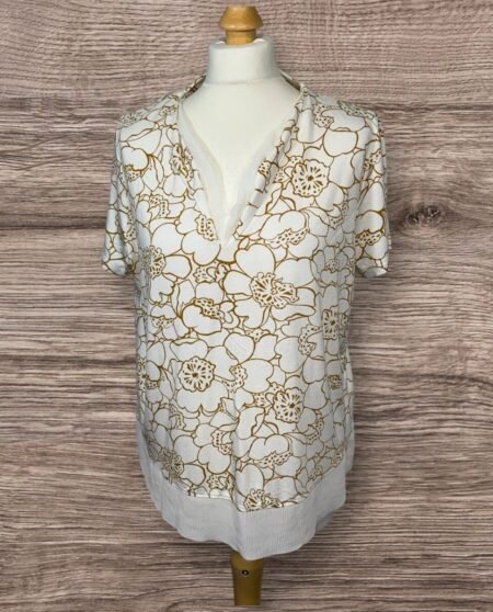 M&S Stretch Top V-neck And Hemline With Fine Fabric Size 16