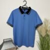 Manfinity Blue Collar Contrast Short Sleeve Polo Top Size S