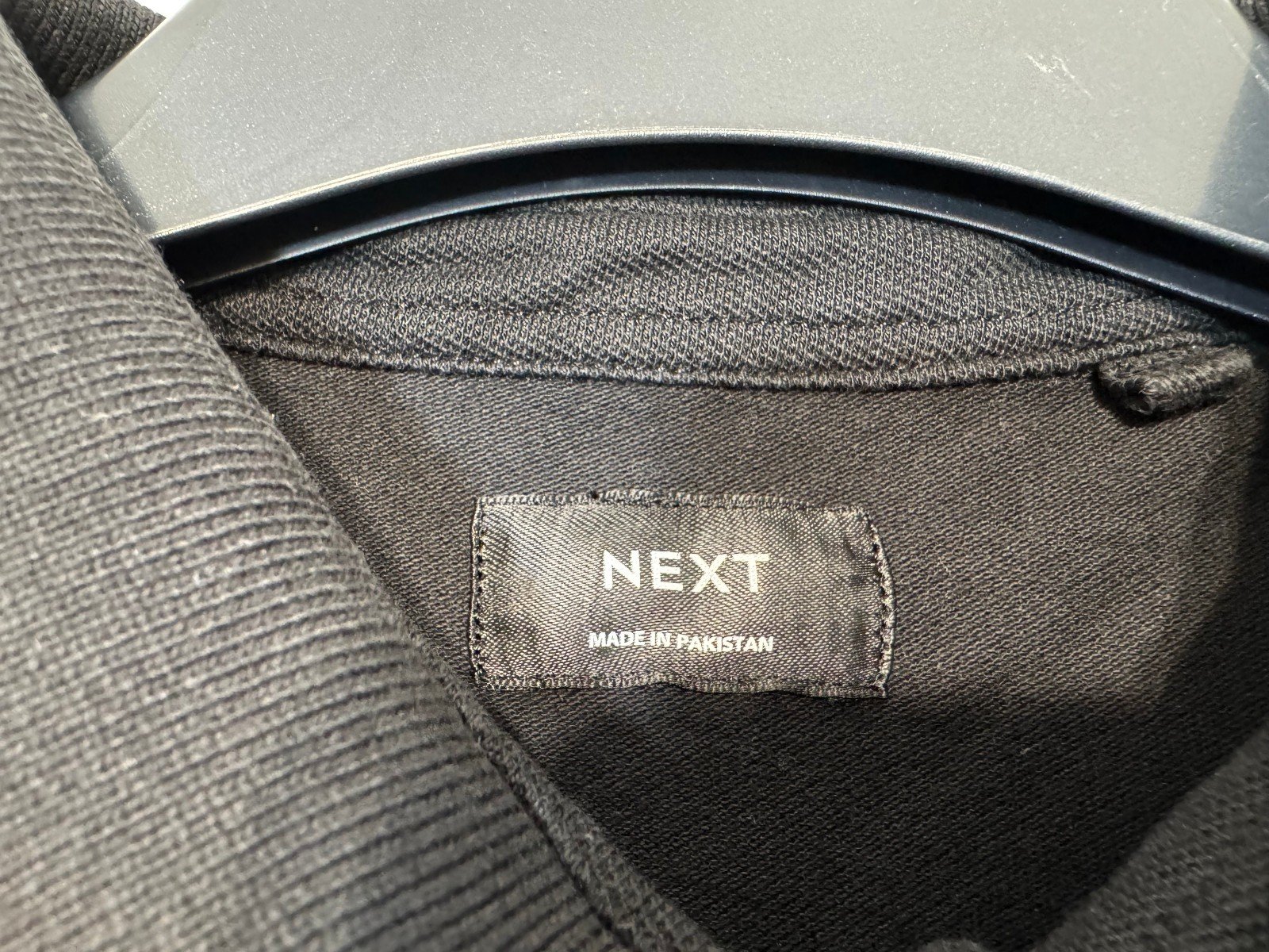 Next Black Motif Pique Knit Polo Top Size 16yr Small Adult