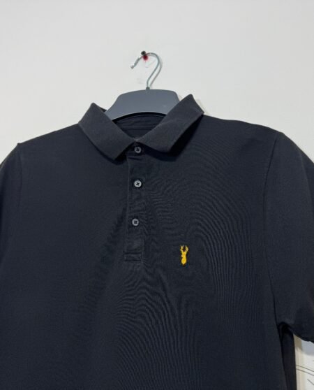 Next Black Motif Pique Knit Polo Top Size 16yr Small Adult