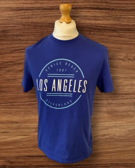 Primary Royal Blue Regular Fit T Shirt With Front Motif Short Sleeve Size S