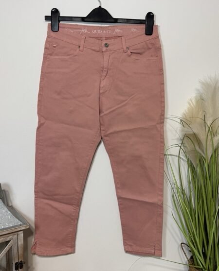 Quba & Co Rose Pink Crop Denim Jeans Size 8