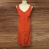 Red Midi Button Through Sleeveless Dress Waist Hooks For A Belt Size 8