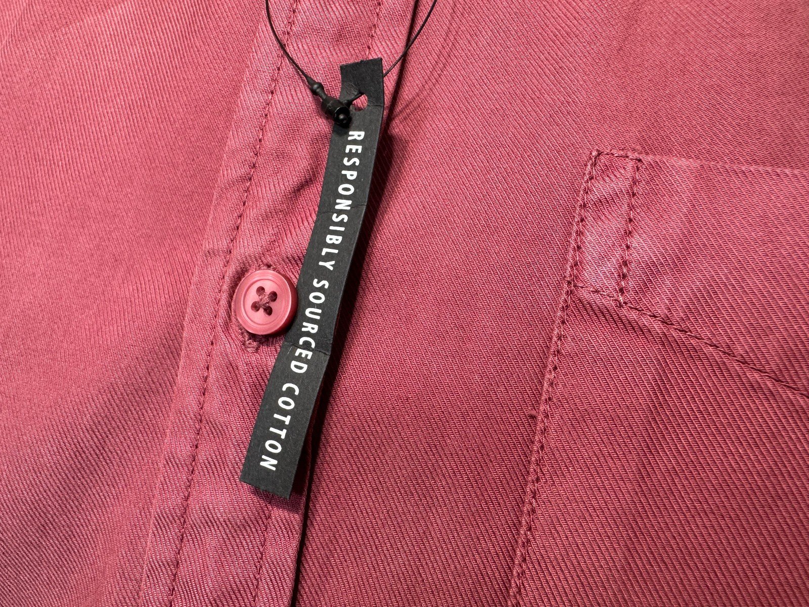 River Island Raspberry Heavy Cotton Long Sleeve Shirt Size M