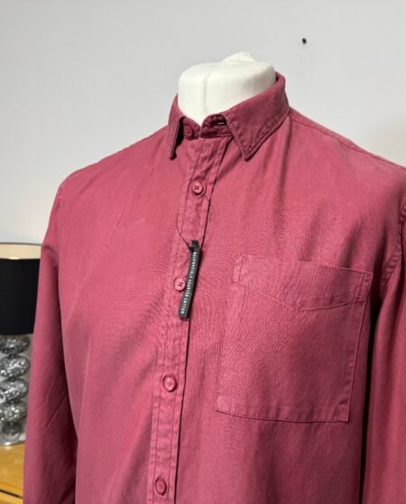 River Island Raspberry Heavy Cotton Long Sleeve Shirt Size M