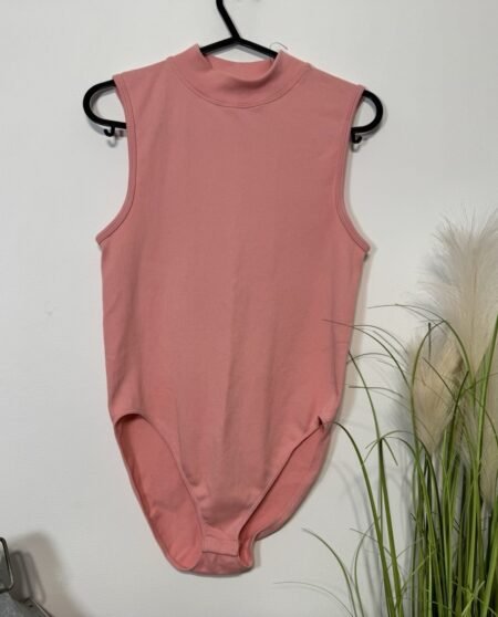 Rose Pink Super Soft Ribbed Bodysuit Size 12-14