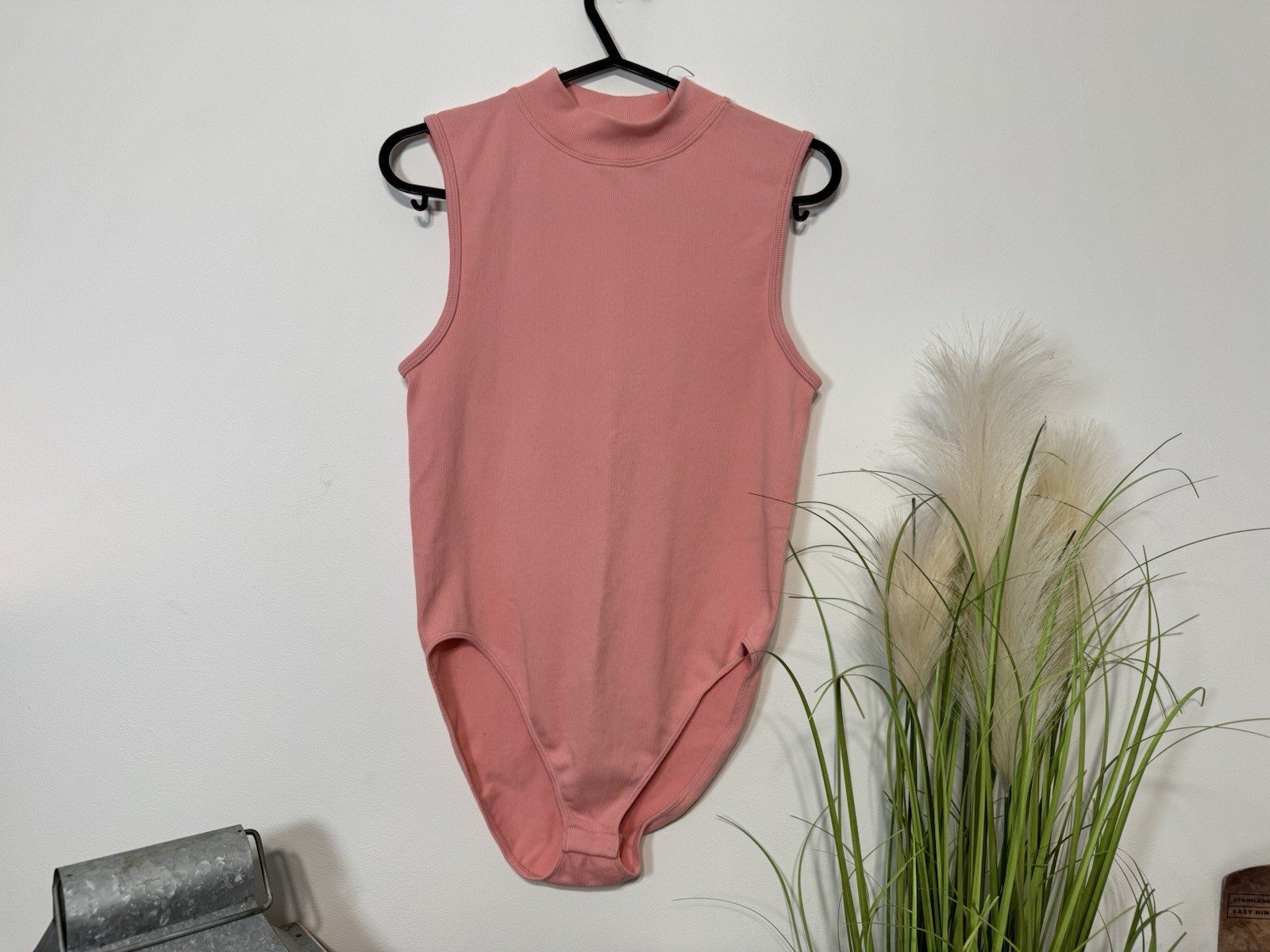 Rose Pink Super Soft Ribbed Bodysuit Size 12-14