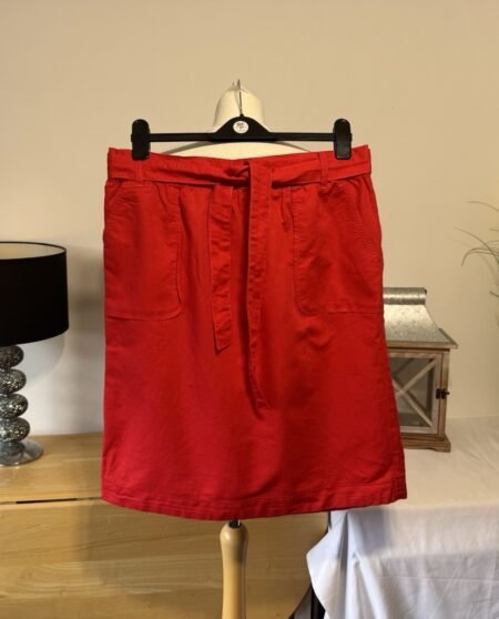 Scarlet Red Linen Blend Skirt