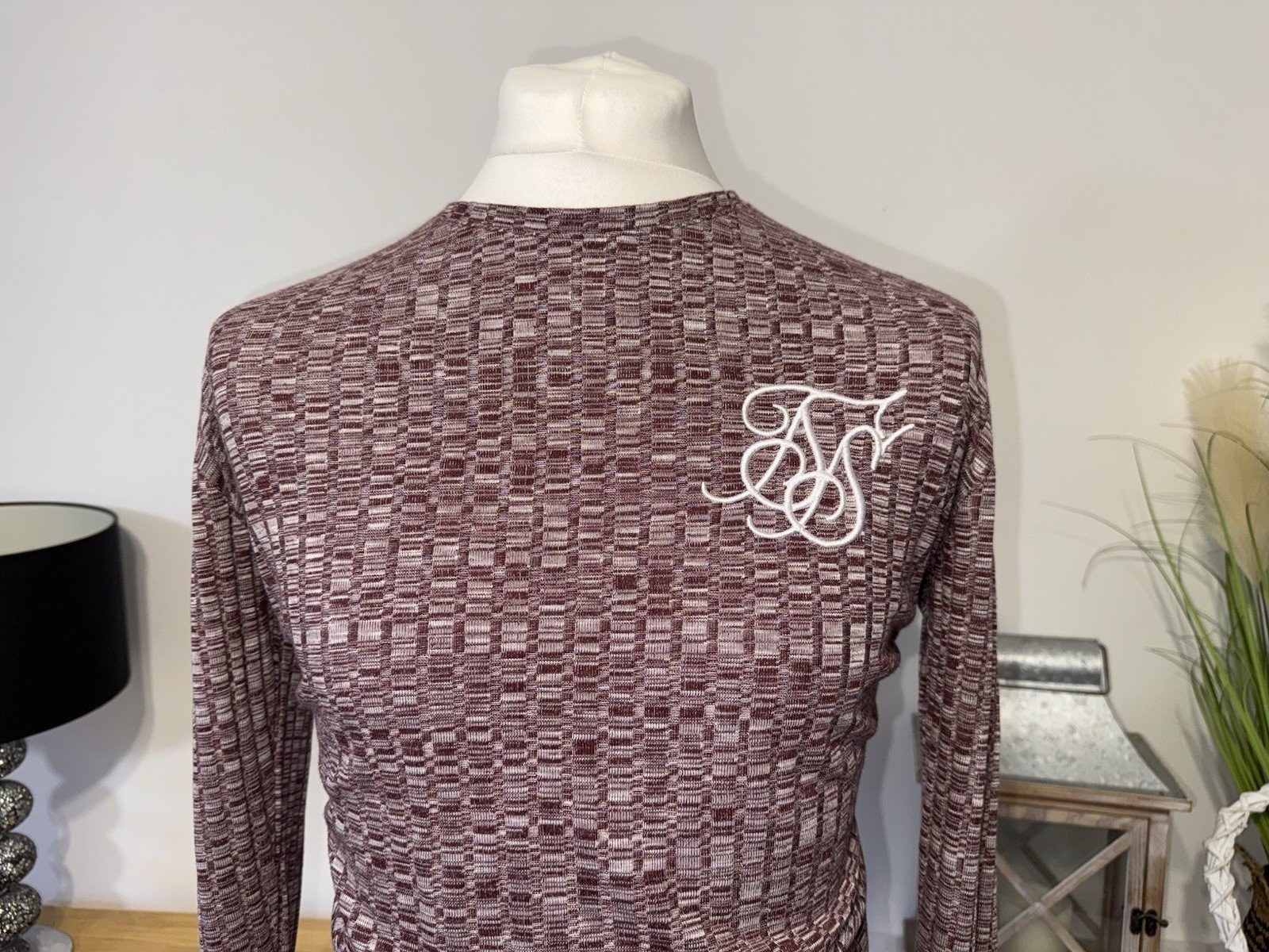 Siksilk Rib Long Sleeve Top Size S