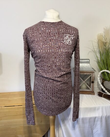 Siksilk Rib Long Sleeve Top Size S