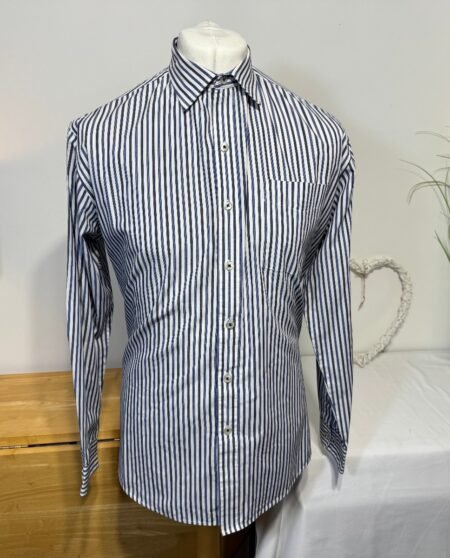 Van Heusen Two Tone Blue Stripe Long Sleeve Shirt Neck 16-16.5