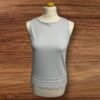 Womens New Look Light Blue Cotton Top With Detail Bottom Sleeveless Size 10